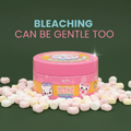 Shaha Beauty Hakuji Gluta Whipped Bleaching Cream with marshmallows and text on army green background