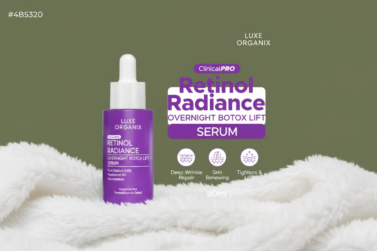 Luxe Organix Retinol Radiance - Army Dark Green Background