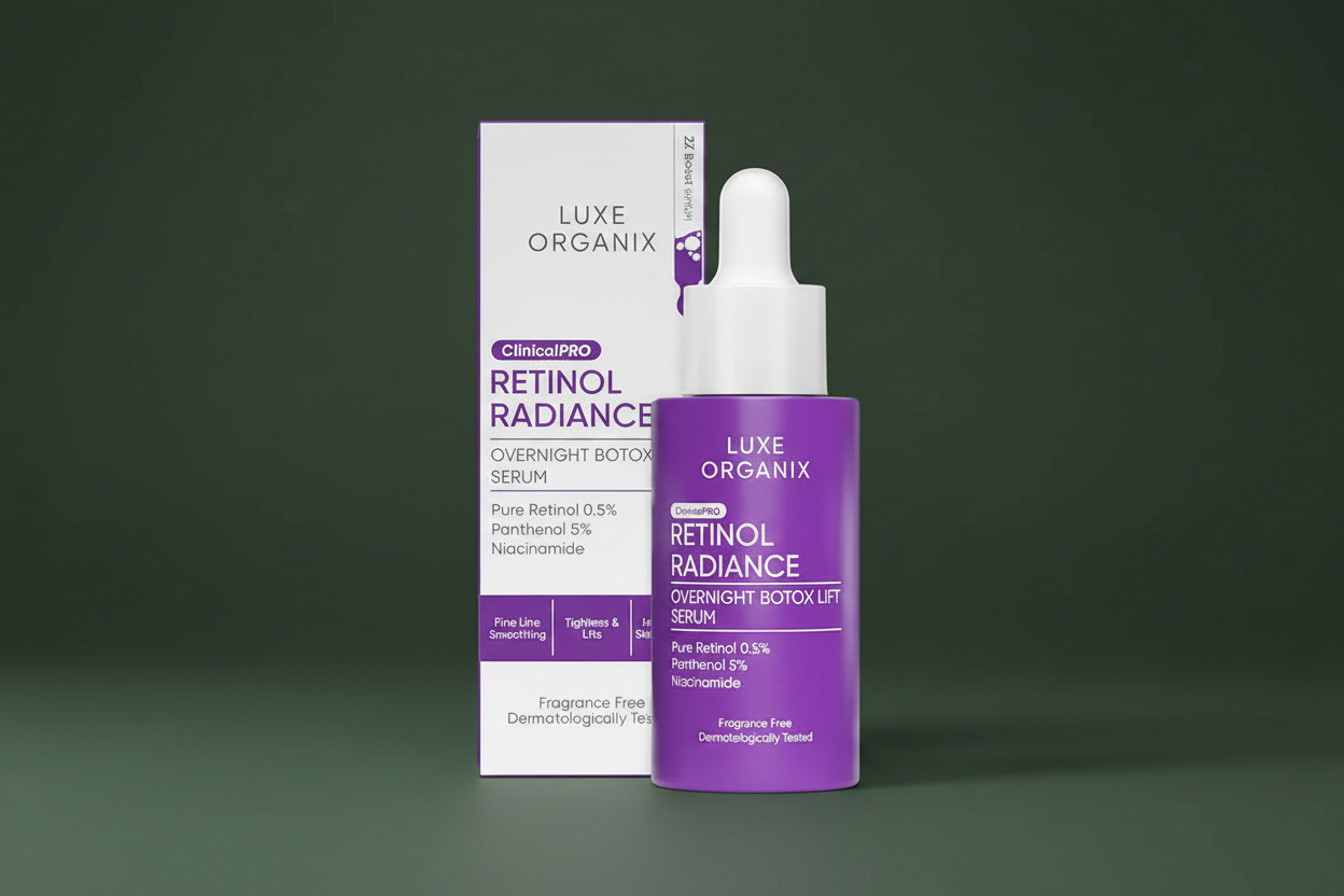 Luxe Organix Retinol Radiance - Army Green Background